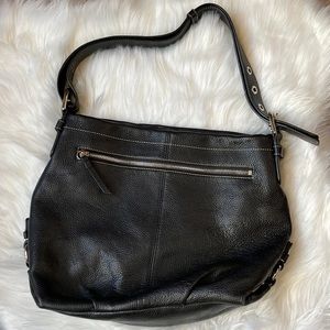 Black leather Coach handbag